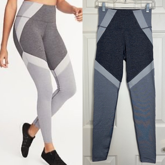 NWOT Old Navy Active Go-Dry Leggings S Grey Multi - Picture 1 of 12